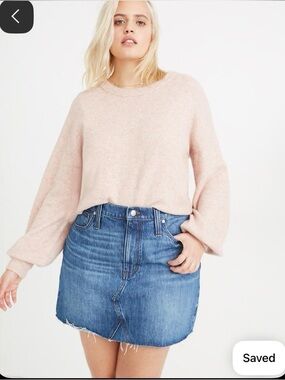 Madewell Rigid Denim A-Line Mini Skirt in Lakeline Wash: Eco Edition Sz 35